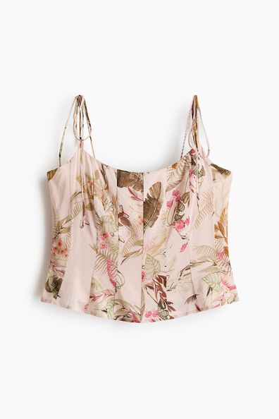 Tie-strap viscose-blend top