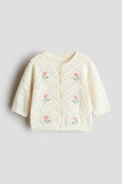 Pointelle-knit cardigan