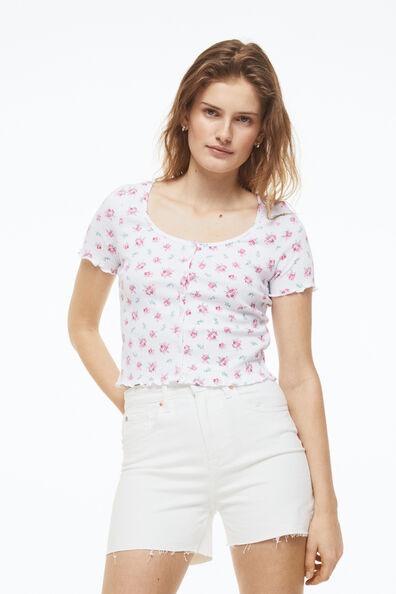 RIBBED BUTTON DETAIL TOP main image 1
