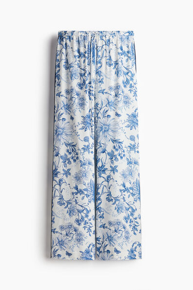 Crêpe drawstring trousers