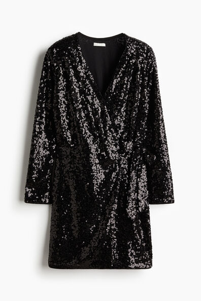 Sequined wrap dress
