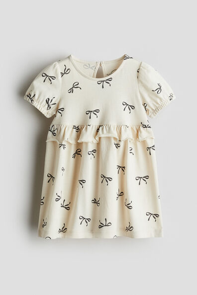 Frill-trimmed cotton dress