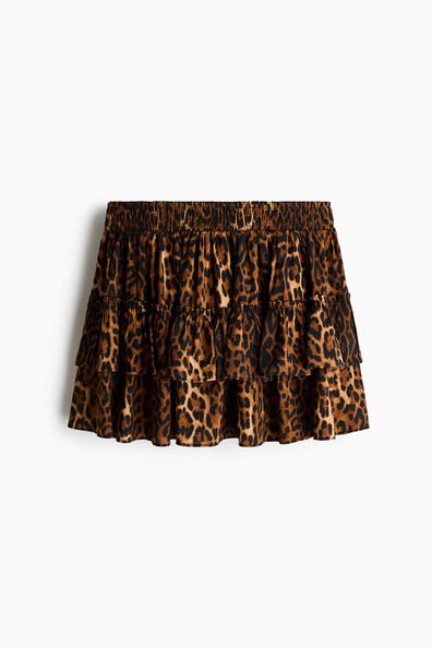 Tiered viscose-blend skirt