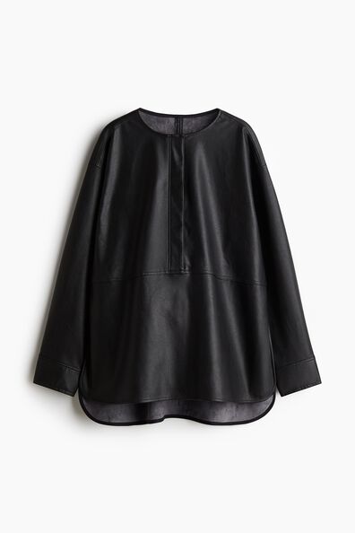 Coated popover blouse