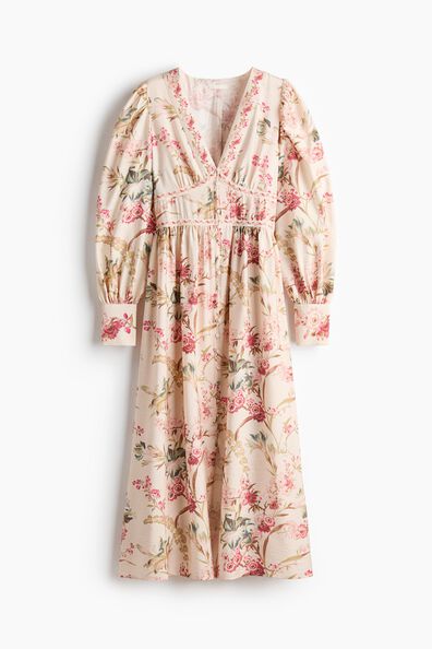 Button-front viscose-blend dress