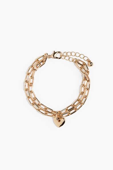 Layered charm bracelet