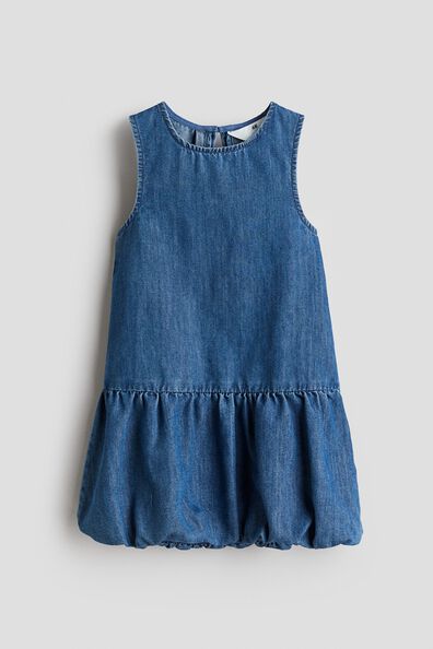 Bubble-hem denim dress
