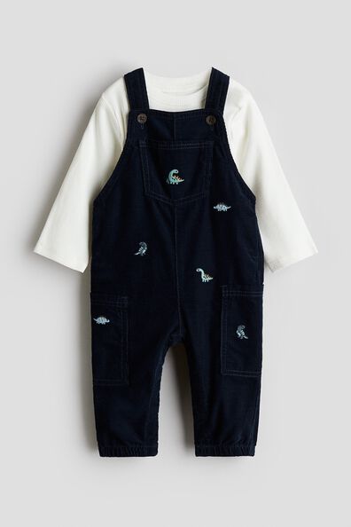 2-piece dungarees and top set