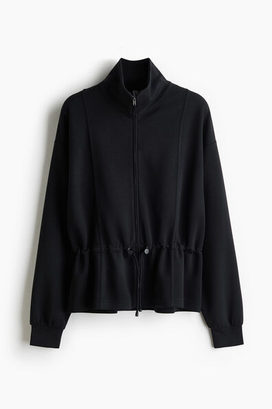 Peplum zip-through sweatshirt