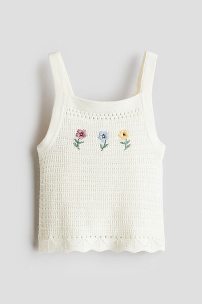 Crochet-look strappy top