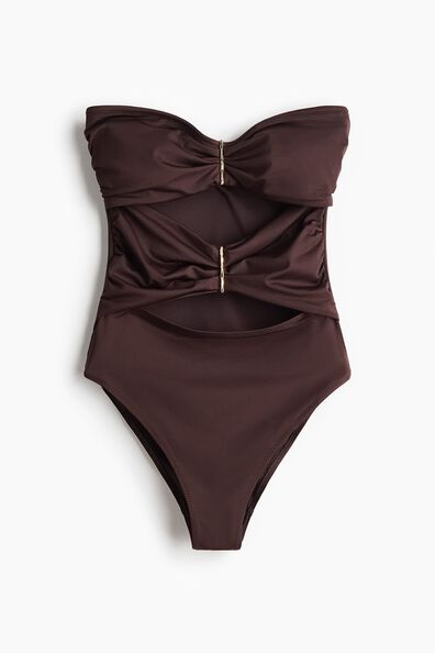 Padded-cup bandeau swimsuit