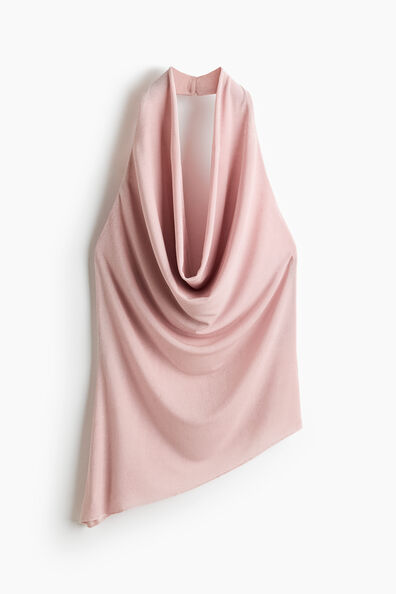 Asymmetric cowl-neck top