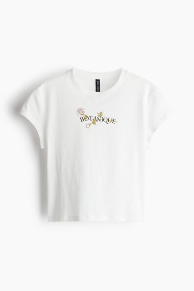 Cropped printed T-shirt