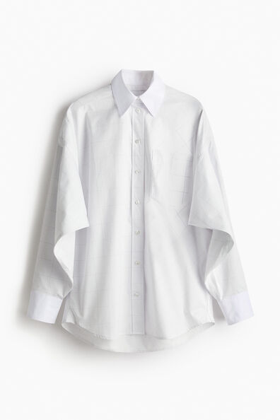 Batwing-sleeved cotton shirt