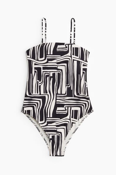 Padded-cup bandeau swimsuit