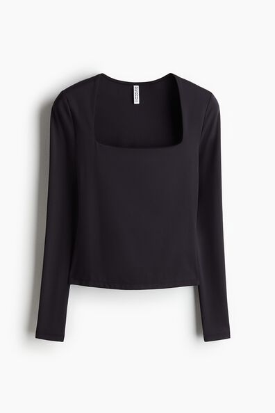 Long-sleeved microfibre top