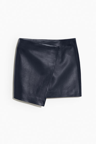 Leather wrap skirt