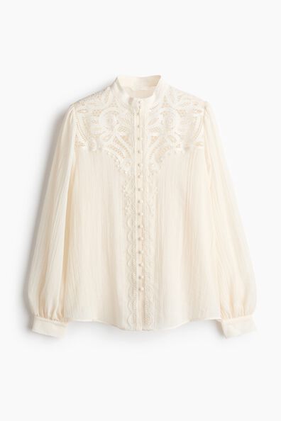 Lace-yoke blouse