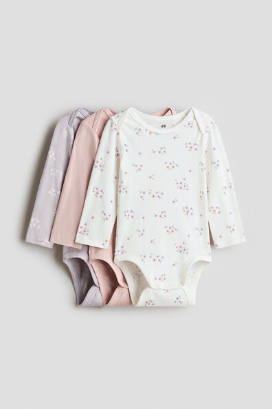 3-pack printed jersey bodysuits