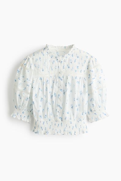 Pintucked cotton blouse