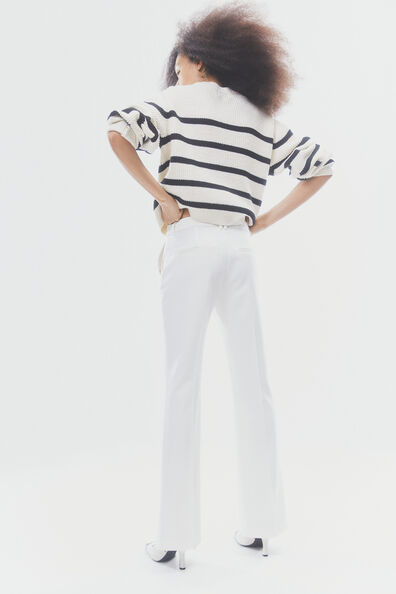 Flared twill trousers