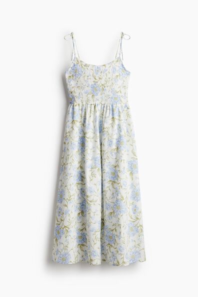 Tie-strap smocked dress