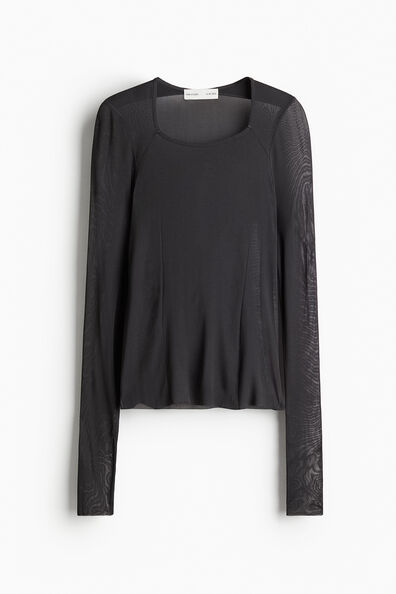Sheer silk-blend top
