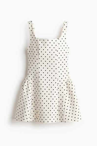Square-neck flared-skirt dress