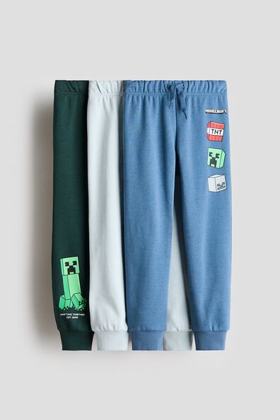 3-pack motif-detail brushed-inside joggers
