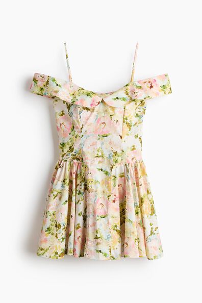 Cold shoulder poplin dress