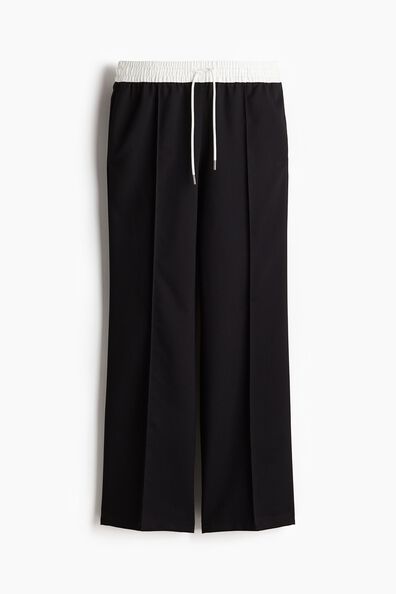 Crease-leg drawstring trousers