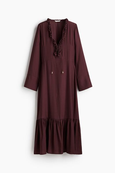Ruffle-trim maxi dress