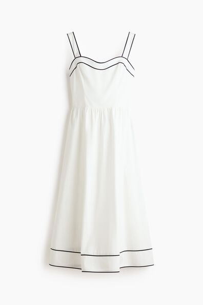 Flared-skirt cotton dress
