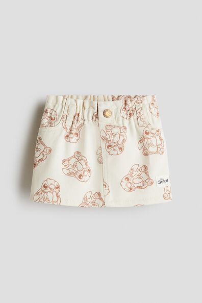 Printed twill skirt
