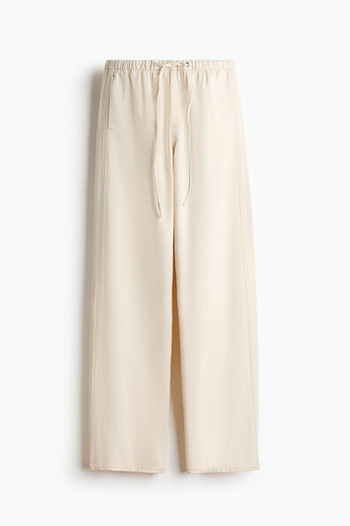 Denim drawstring trousers