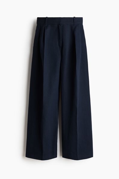 Linen-blend trousers