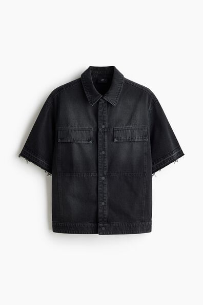 Loose Fit Short-sleeved denim shirt