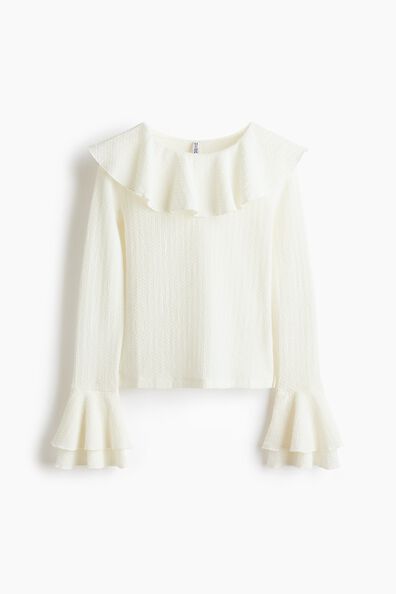 Flounce-trimmed top