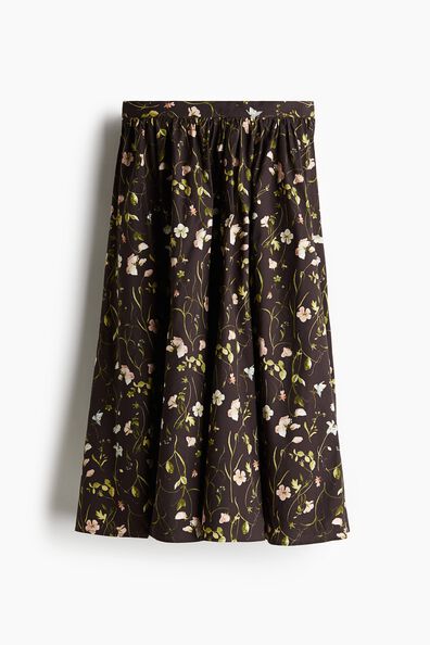 Flared poplin skirt