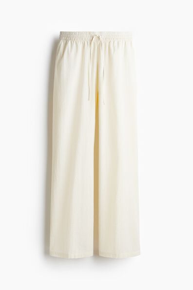 Seersucker drawstring trousers