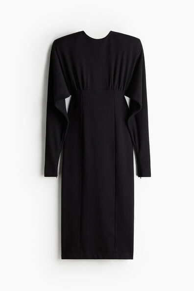 Batwing-sleeved sweatshirt dress