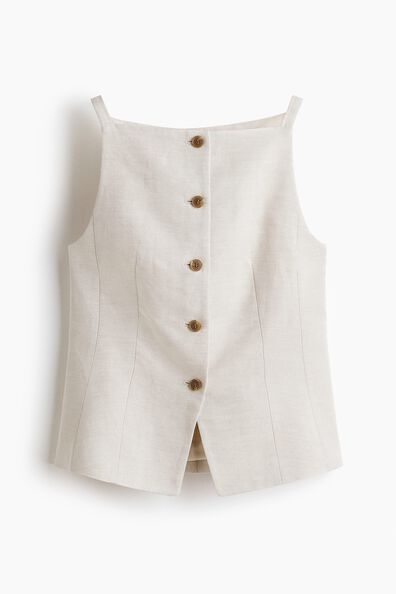 Linen-blend waistcoat