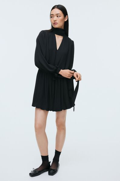 Bow-detail jersey dress