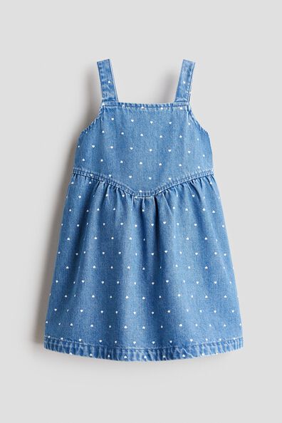 Printed denim dress
