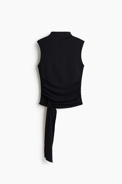 Draped-panel jersey top