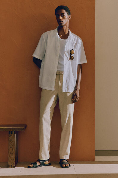 Regular Fit Linen-blend shirt