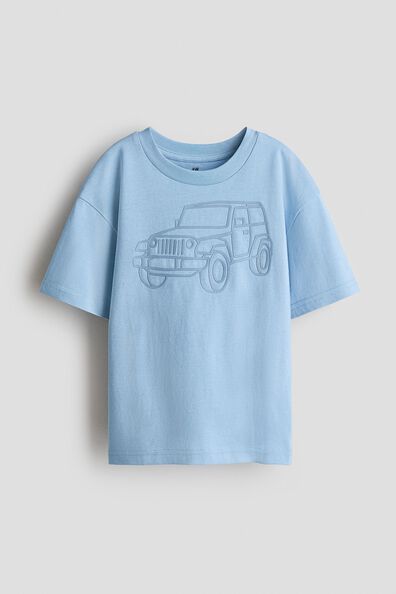 Print-motif cotton T-shirt