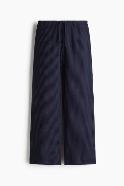 Wide rib-knit trousers