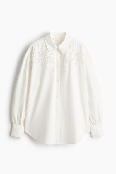 Oversized broderie anglaise shirt