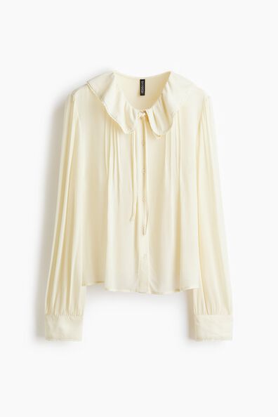 Collared viscose blouse